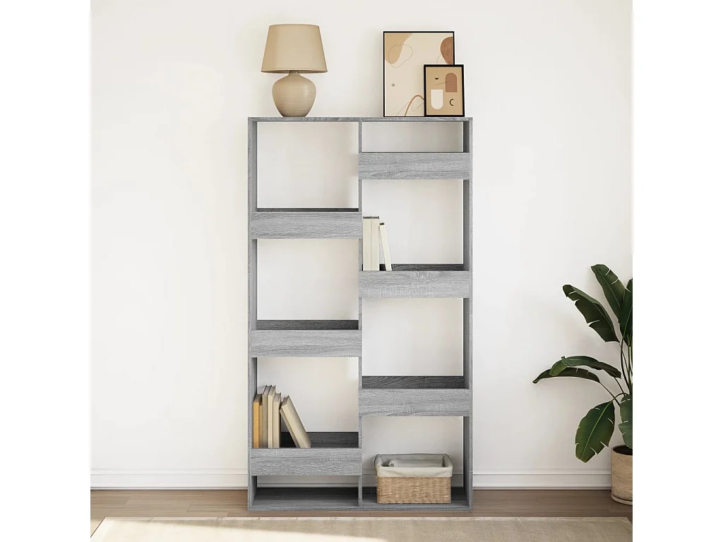 Libreria grigia Sonoma 100x33x175 cm in legno ingegnerizzato