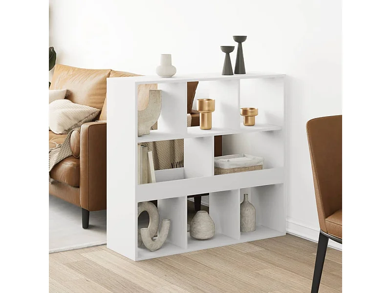 Parete divisoria bianca 100x33x94,5 cm in legno ingegnerizzato