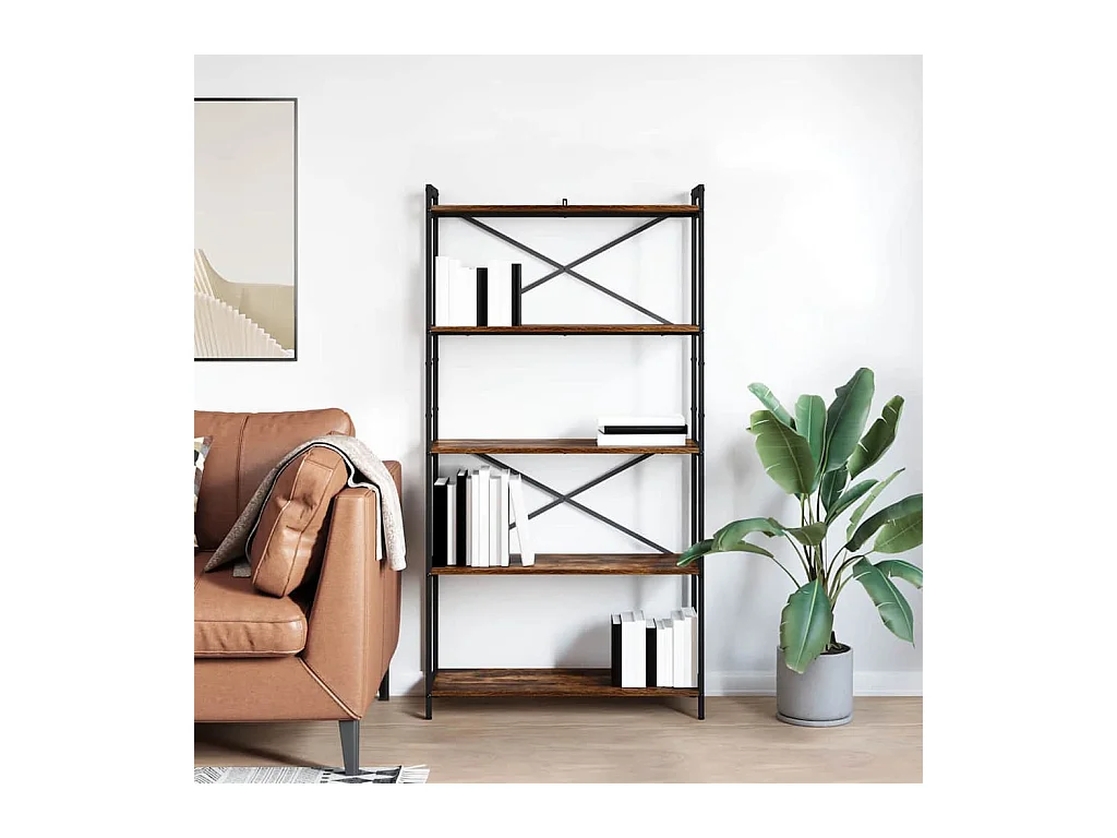 Bibliothèque Chêne fumé 80 x 30 x 153 cm Bois d'ingénierie