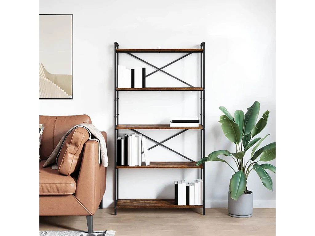 Bibliothèque Chêne fumé 80 x 30 x 153 cm Bois d'ingénierie