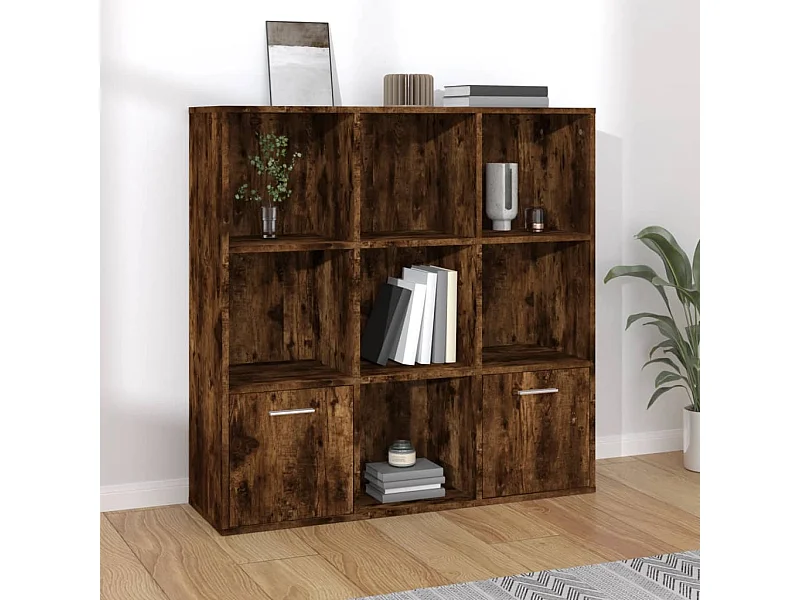 Armoire à livres Chêne fumé 98x30x98 cm