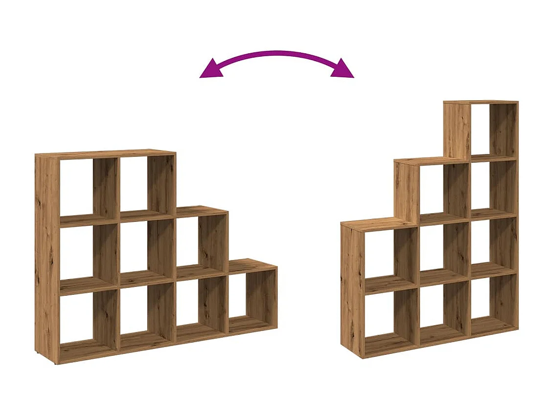 3-laags kamerverdelerplank, handgemaakt eikenhout