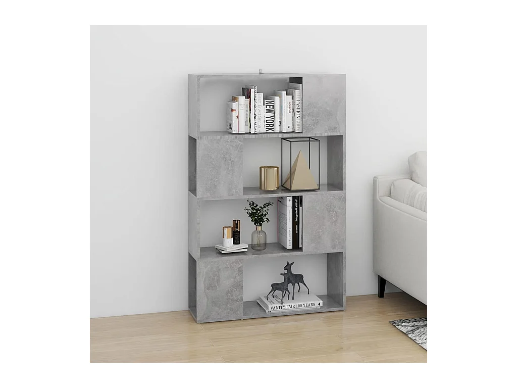 Boekenkast/kamerverdeler betongrijs 80x24x124,5 cm