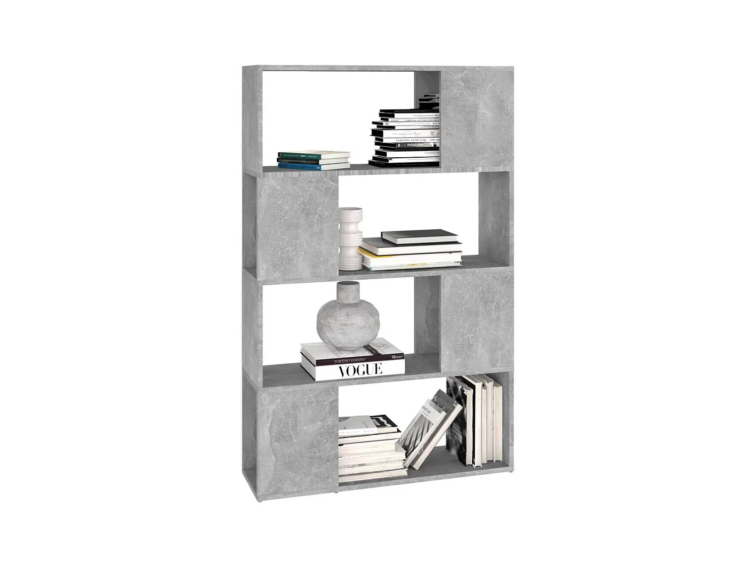 Boekenkast/kamerverdeler betongrijs 80x24x124,5 cm