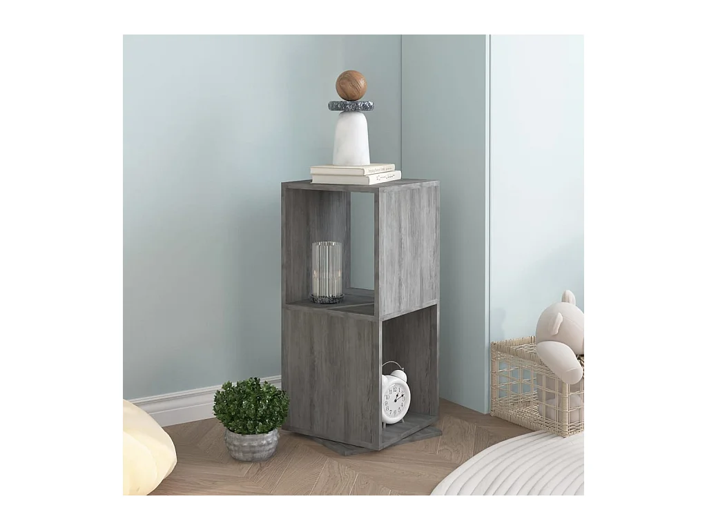 Armoire rotative Gris béton 34,5x34,5x75,5 cm bois d'ingénierie