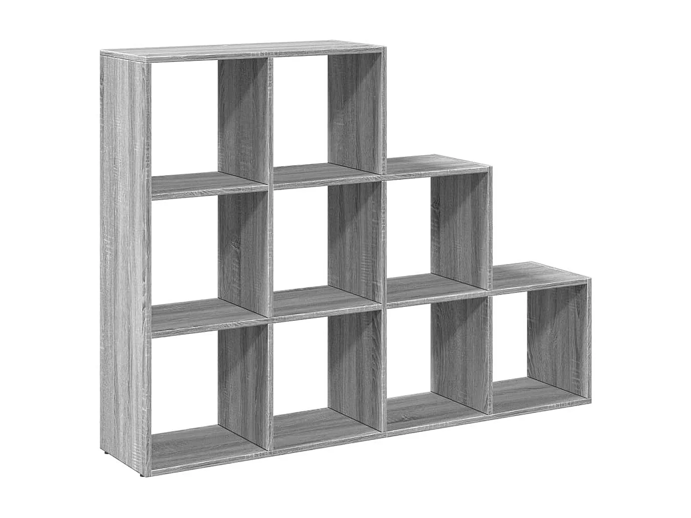 Scaffale divisorio per ambienti a 3 livelli grigio Sonoma