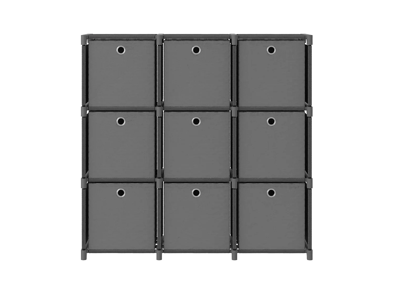 Étagère à 9 cubes avec boîtes Gris 103x30x107,5 cm Tissu