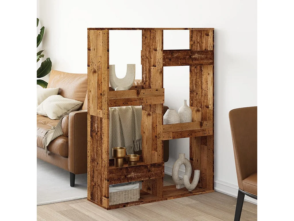 Parete divisoria in legno vecchio 100x33x135cm in legno ingegnerizzato