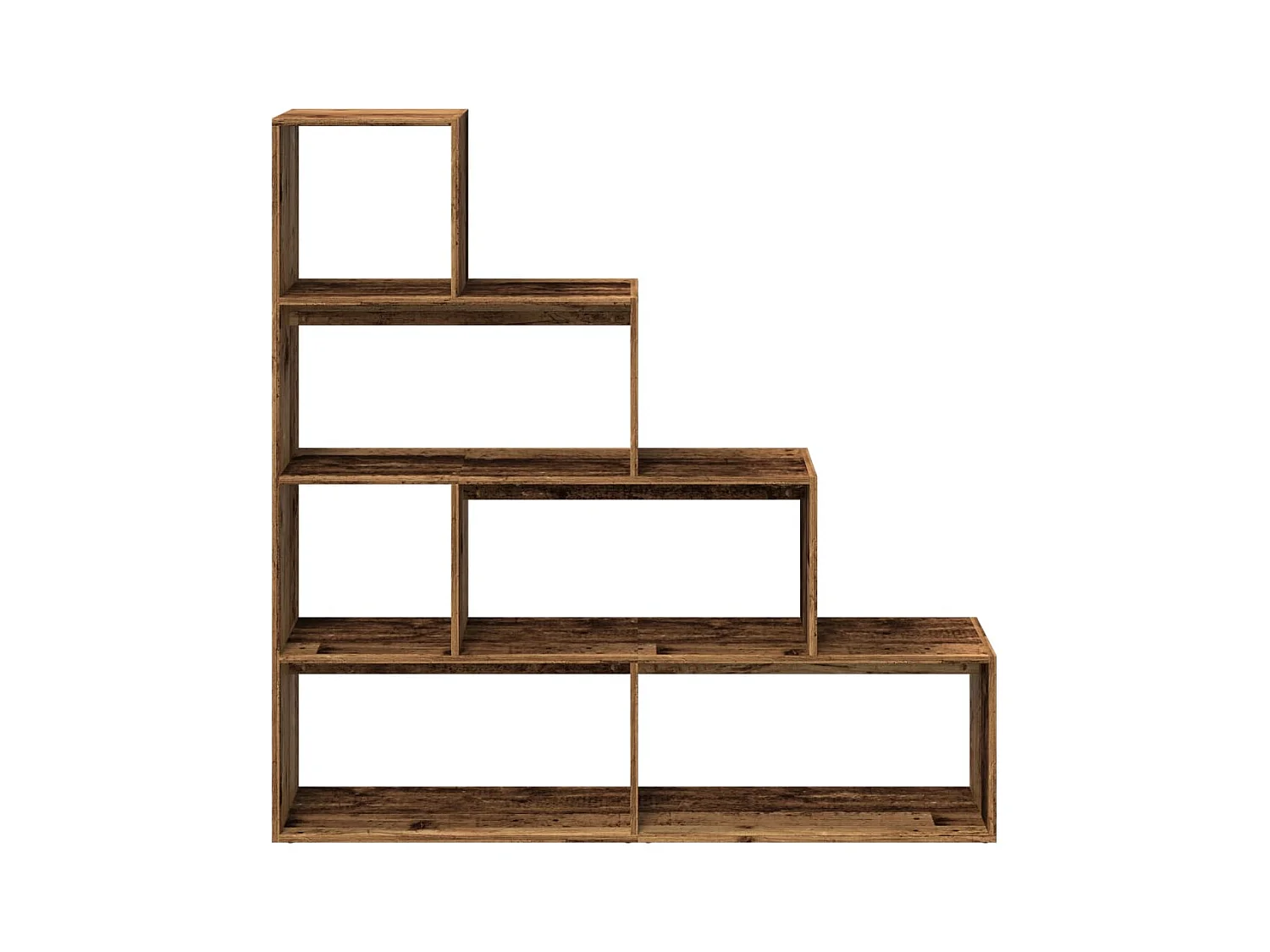Étagère séparatrice de pièce à 4 niveaux vieux bois