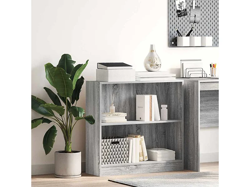 Sonoma grijze boekenkast 80x24x76 cm bewerkt hout
