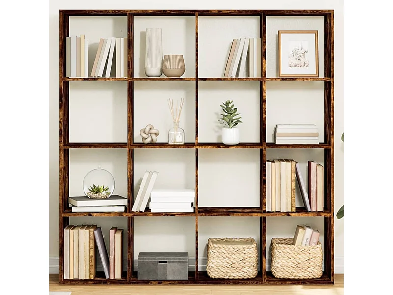 Boekenkast van gerookt eikenhout 137,5x29x137,5 cm bewerkt hout