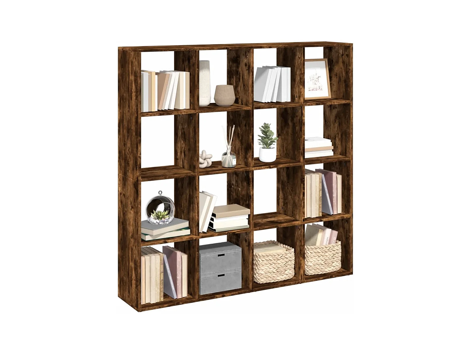 Boekenkast van gerookt eikenhout 137,5x29x137,5 cm bewerkt hout