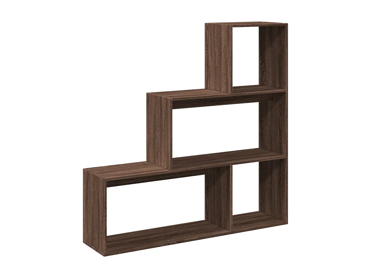 Scaffale divisorio a 3 ripiani, rovere marrone, 123x29x123cm