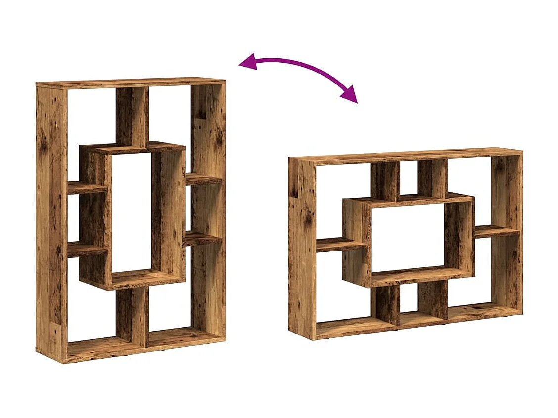 Bibliothèque vieux bois 63x20x90 cm bois d'ingénierie