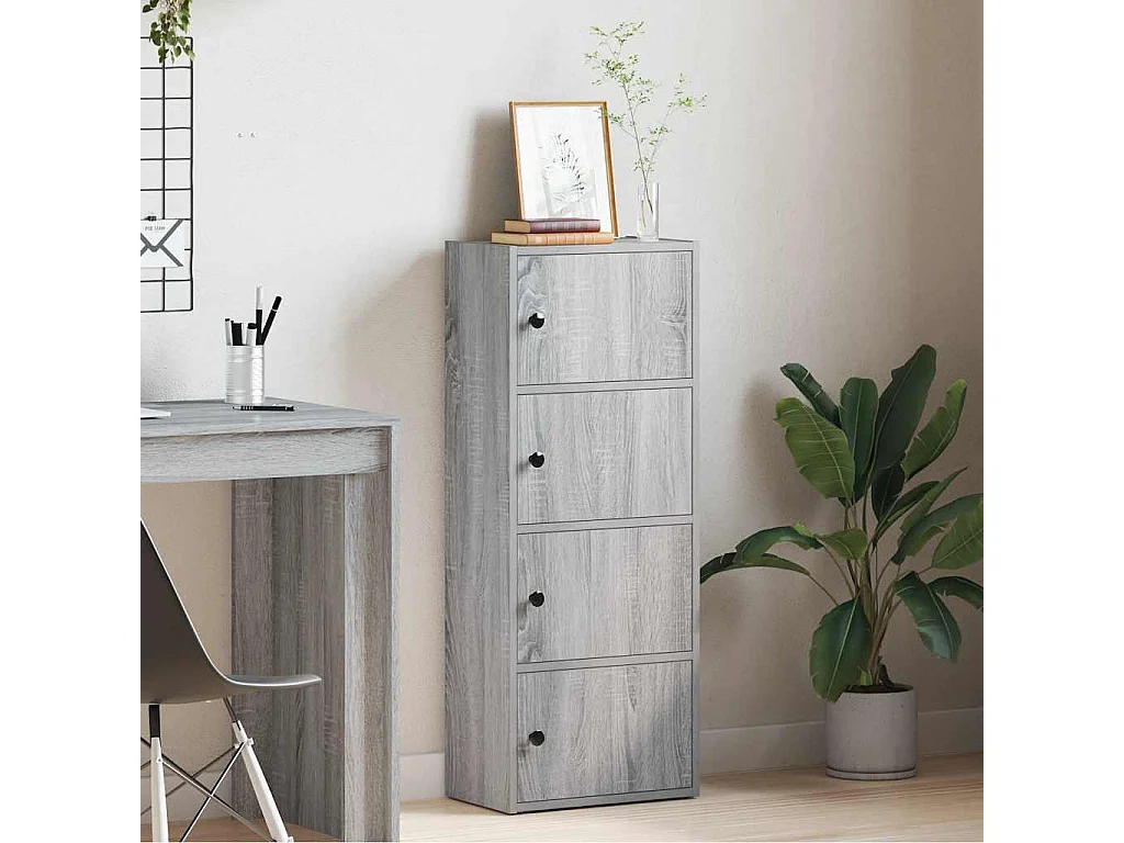 Bibliothèque sonoma gris 40x24x102 cm bois d'ingénierie