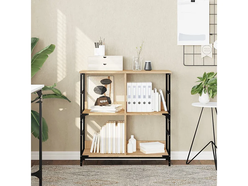 Bibliothèque chêne sonoma 78,5x33x82 cm bois d'ingénierie