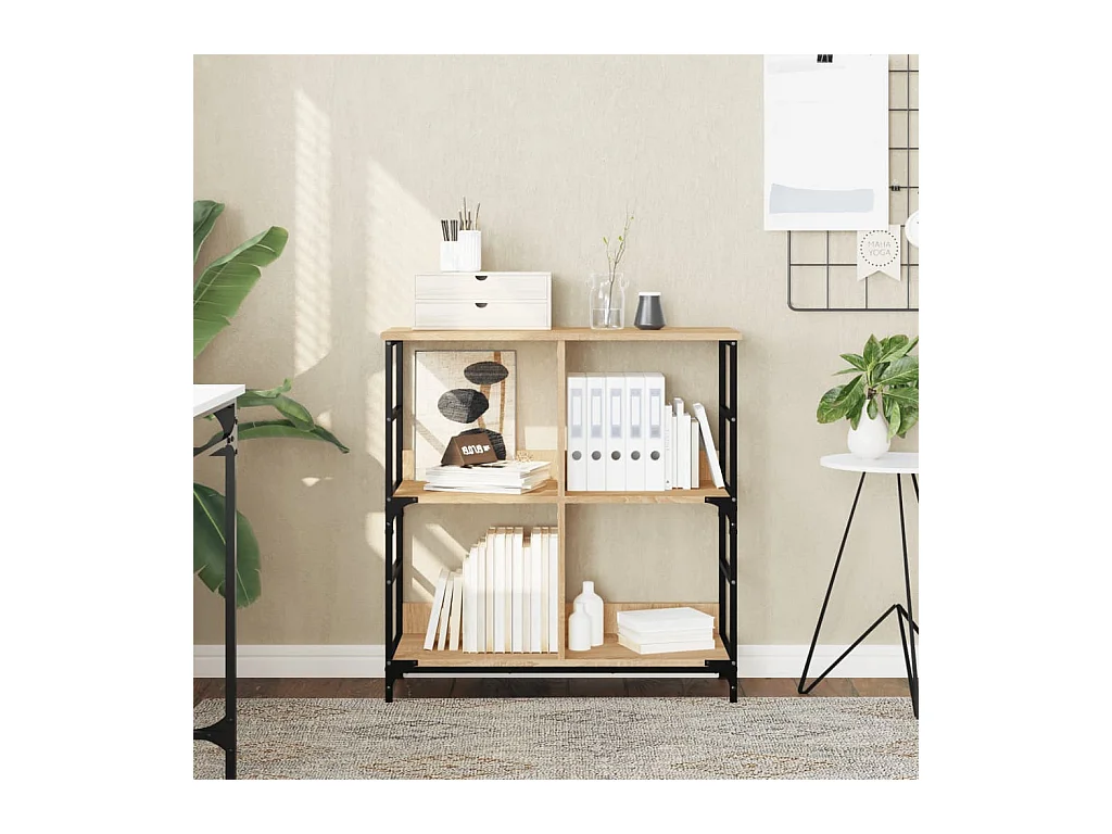 Bibliothèque chêne sonoma 78,5x33x82 cm bois d'ingénierie