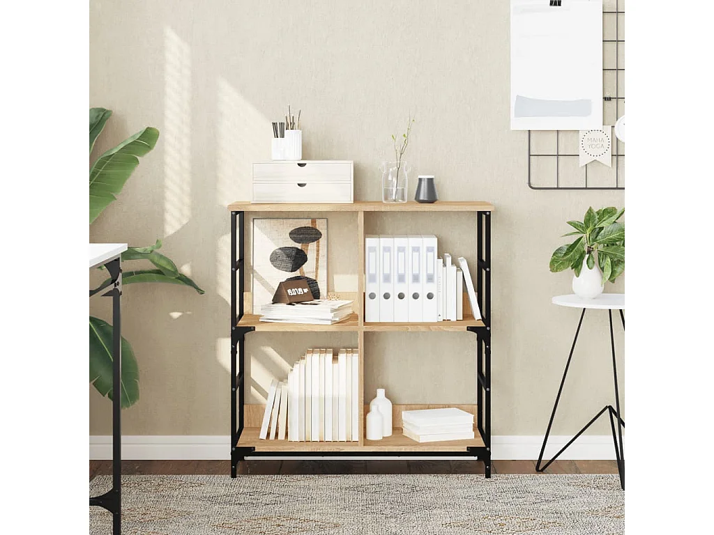 Bibliothèque chêne sonoma 78,5x33x82 cm bois d'ingénierie