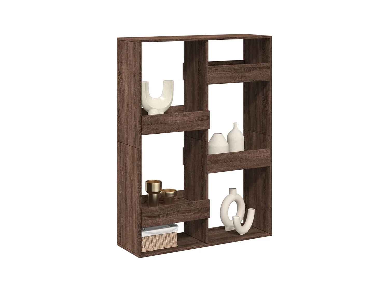 Bruine eiken scheidingswand 100x33x135cm bewerkt hout