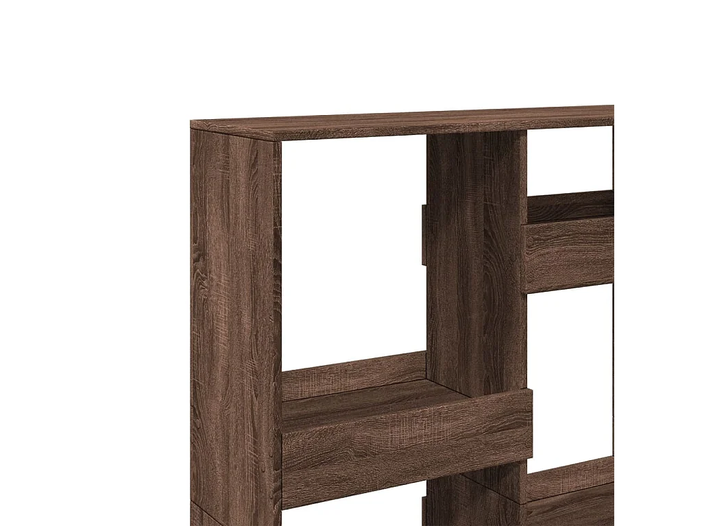 Parete divisoria in rovere marrone 100x33x135cm in legno ingegnerizzato