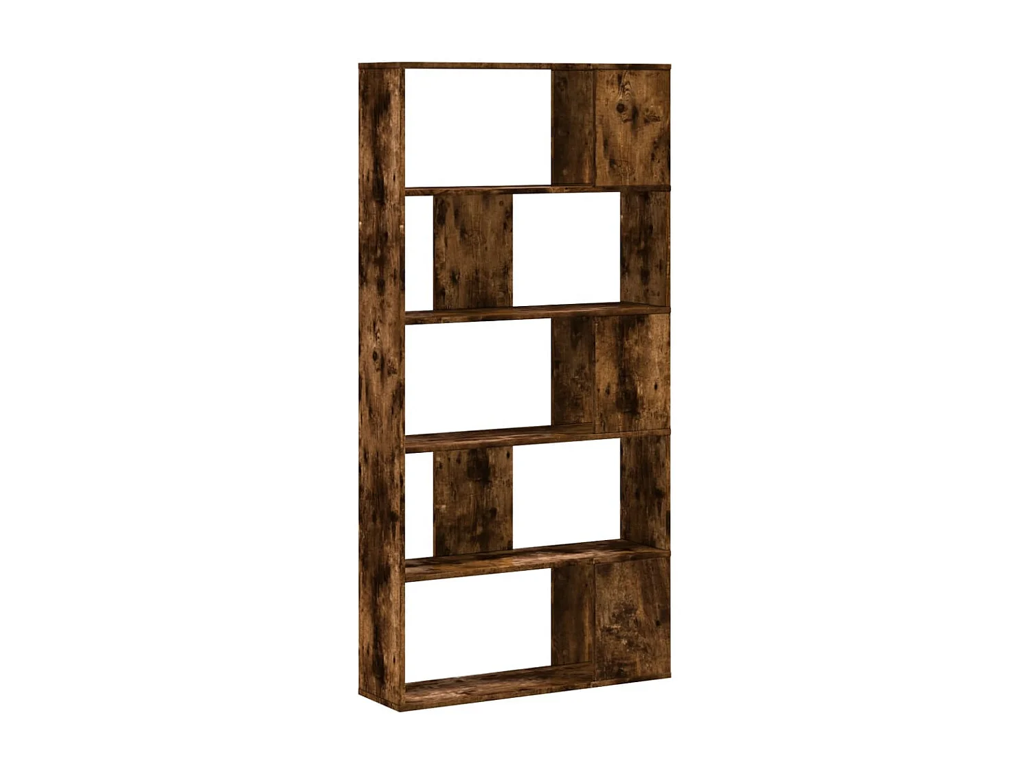 Librería de madera de ingeniería de roble ahumado de 5 niveles