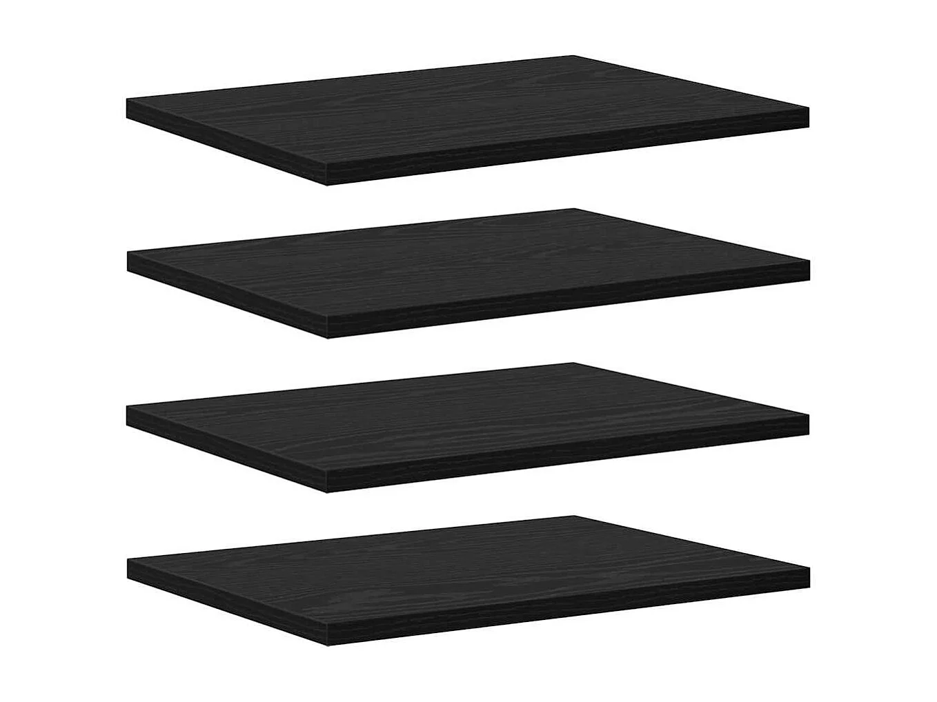 Étagère à livres 4 pcs Noir 40 x 30 x 1.5 cm Bois d'ingénierie
