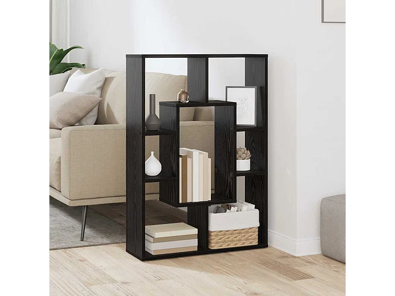 Zwarte eiken boekenkast 63 x 20 x 90 cm bewerkt hout