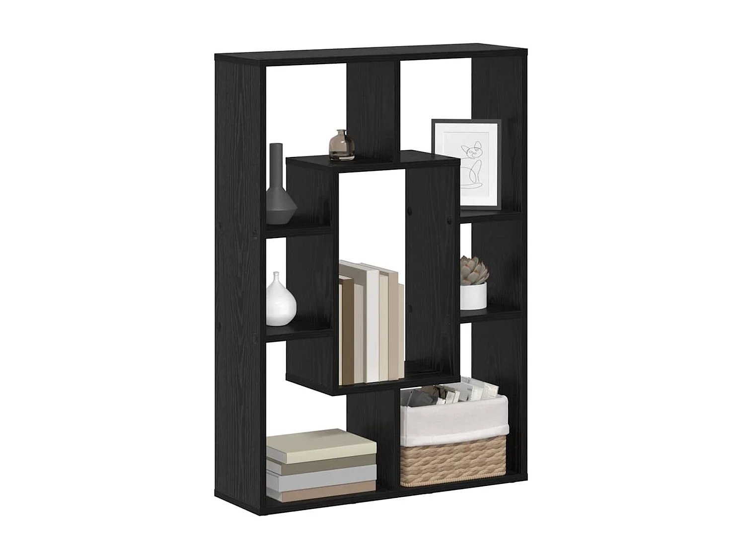 Libreria in rovere nero 63 x 20 x 90 cm in legno ingegnerizzato