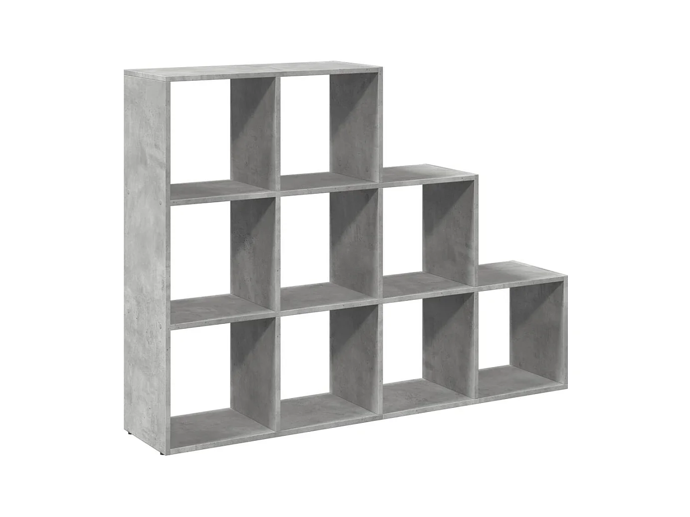 Estante divisor de ambientes de 3 niveles en gris hormigón