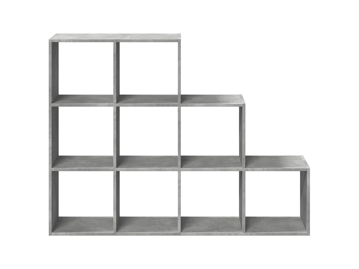Estante divisor de ambientes de 3 niveles en gris hormigón