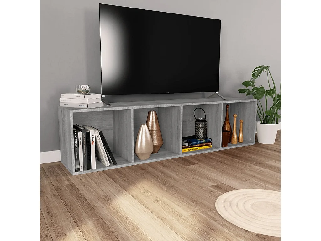 Bibliothèque/Meuble TV Sonoma gris 36x30x143 cm
