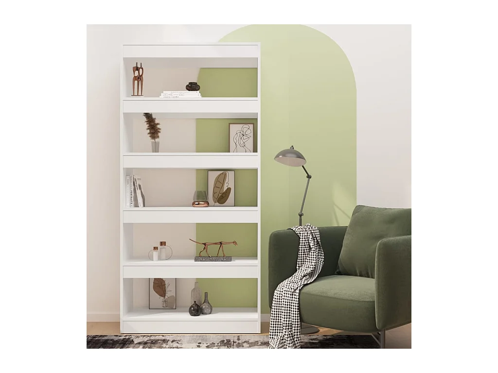 Bibliothèque/Séparateur de pièce Blanc bois d'ingénierie