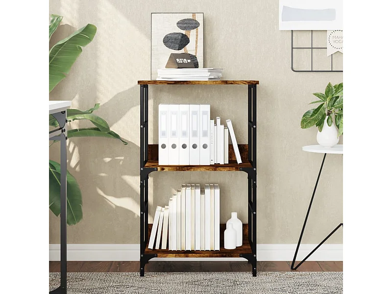 Bibliothèque chêne fumé 50x33x82 cm bois d'ingénierie