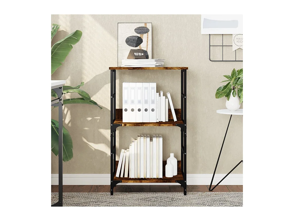 Bibliothèque chêne fumé 50x33x82 cm bois d'ingénierie