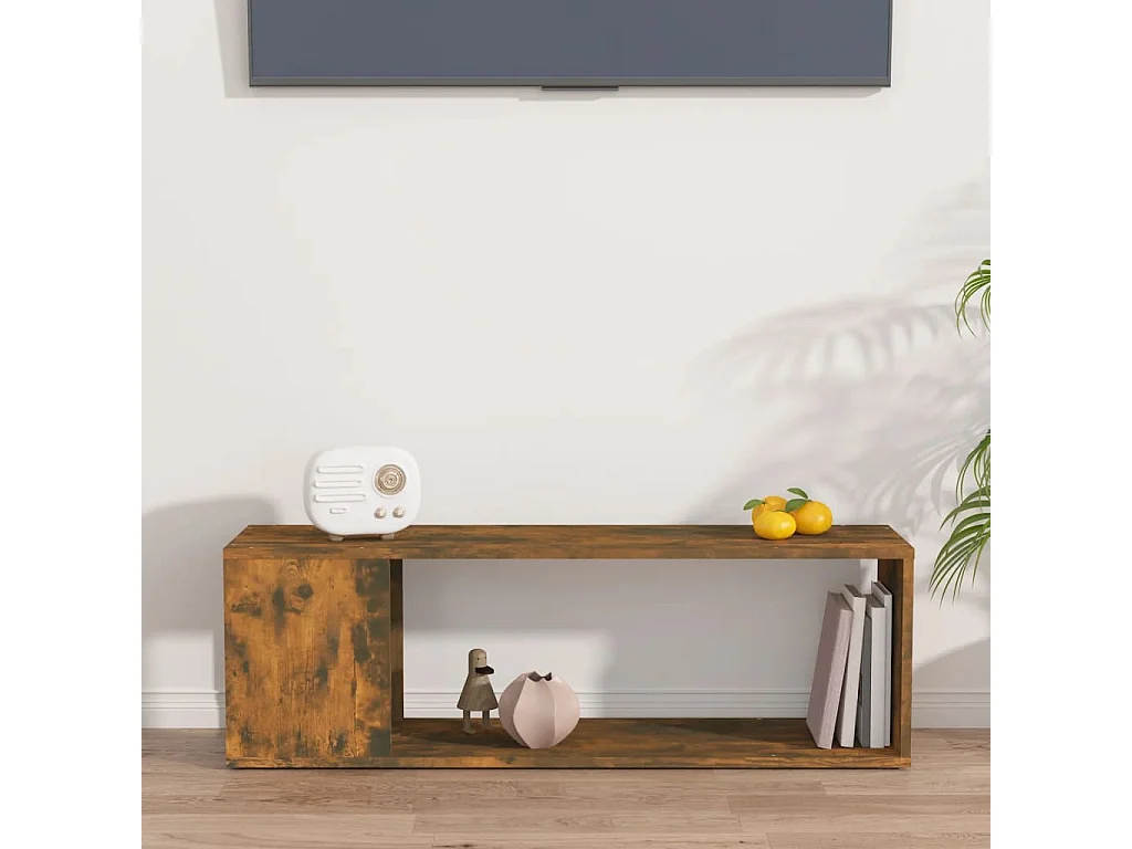 Mobile TV in rovere affumicato 100x24x32 cm in legno ingegnerizzato