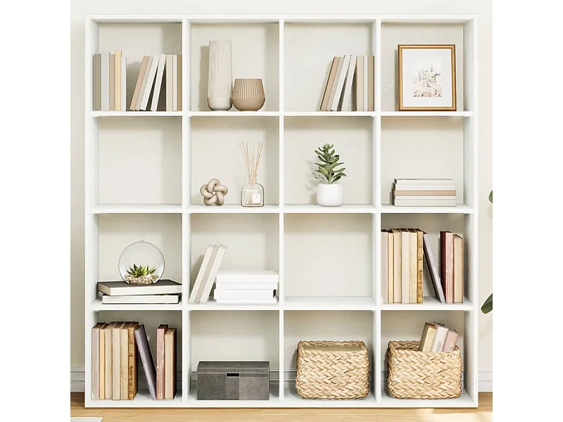 Bibliothèque blanc 137,5x29x137,5 cm bois d'ingénierie