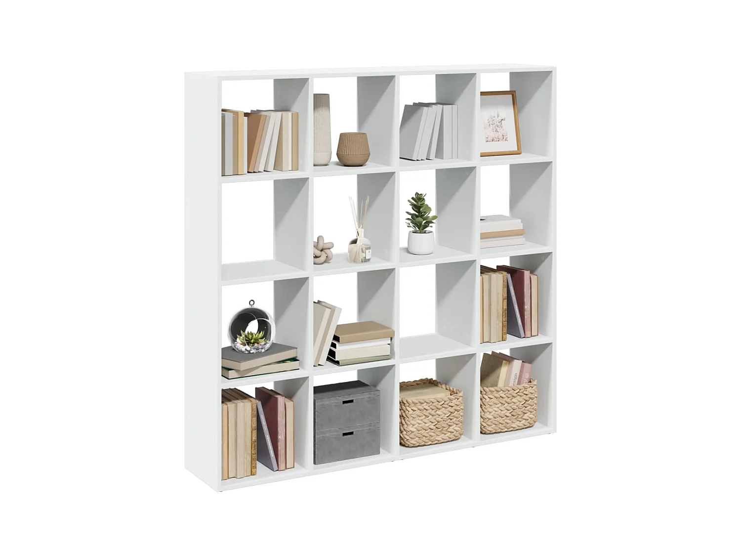 Bibliothèque blanc 137,5x29x137,5 cm bois d'ingénierie