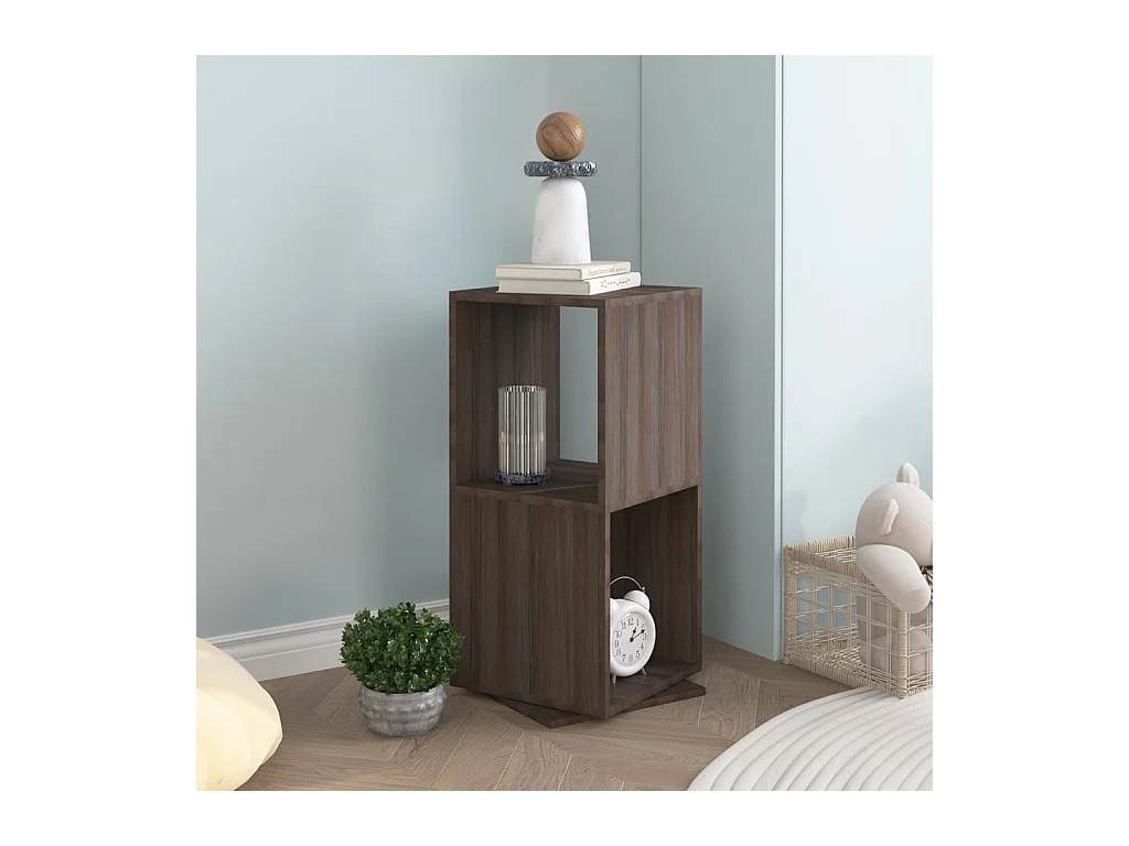 Armoire rotative Gris chêne 34,5x34,5x75,5 cm bois d'ingénierie