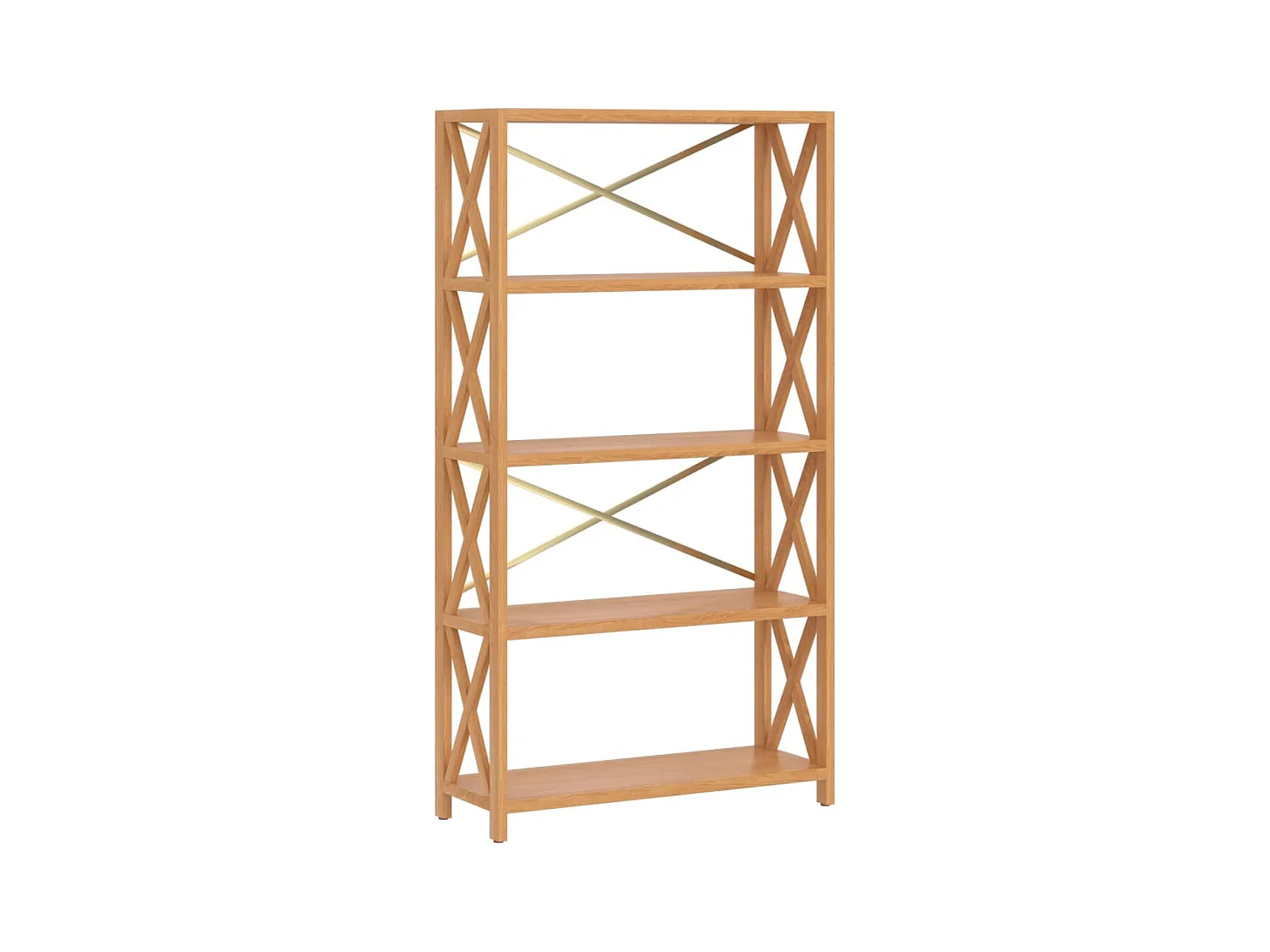 Étagère à 5 niveaux 80x30x146 cm bois de chêne massif