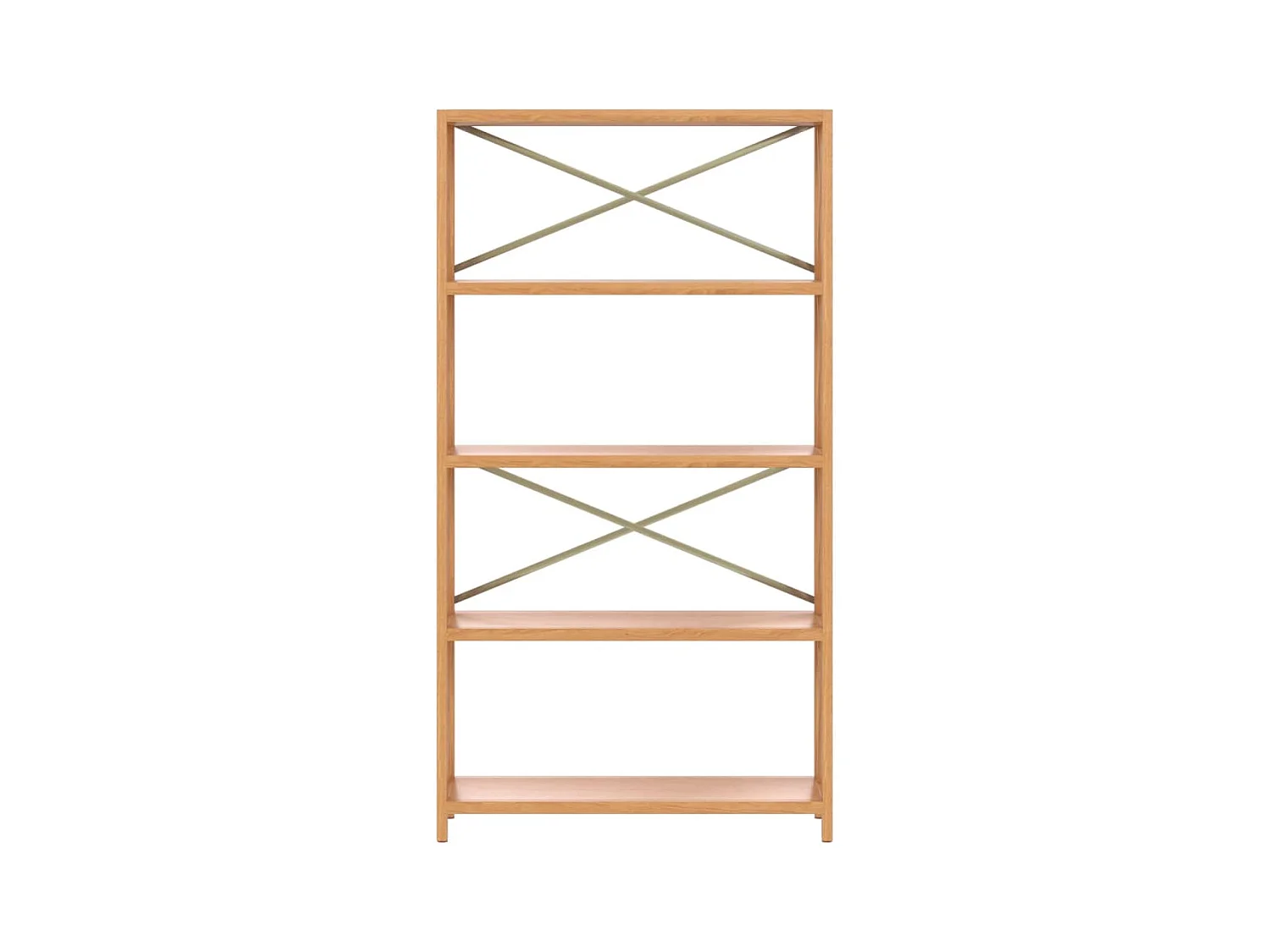 Étagère à 5 niveaux 80x30x146 cm bois de chêne massif