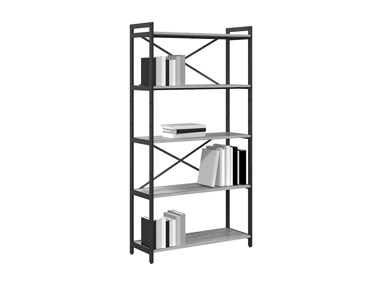 Bibliothèque Sonoma gris 80 x 30 x 153 cm Bois d'ingénierie