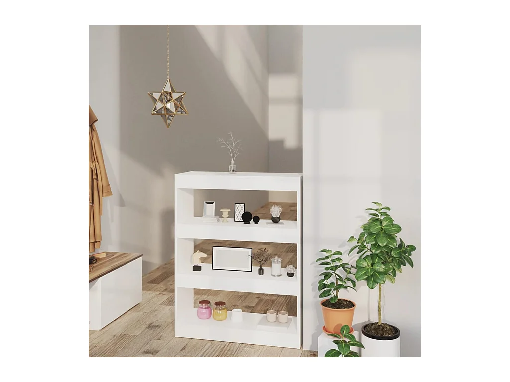 Witte boekenkast/scheidingswand 80x30x103 cm bewerkt hout