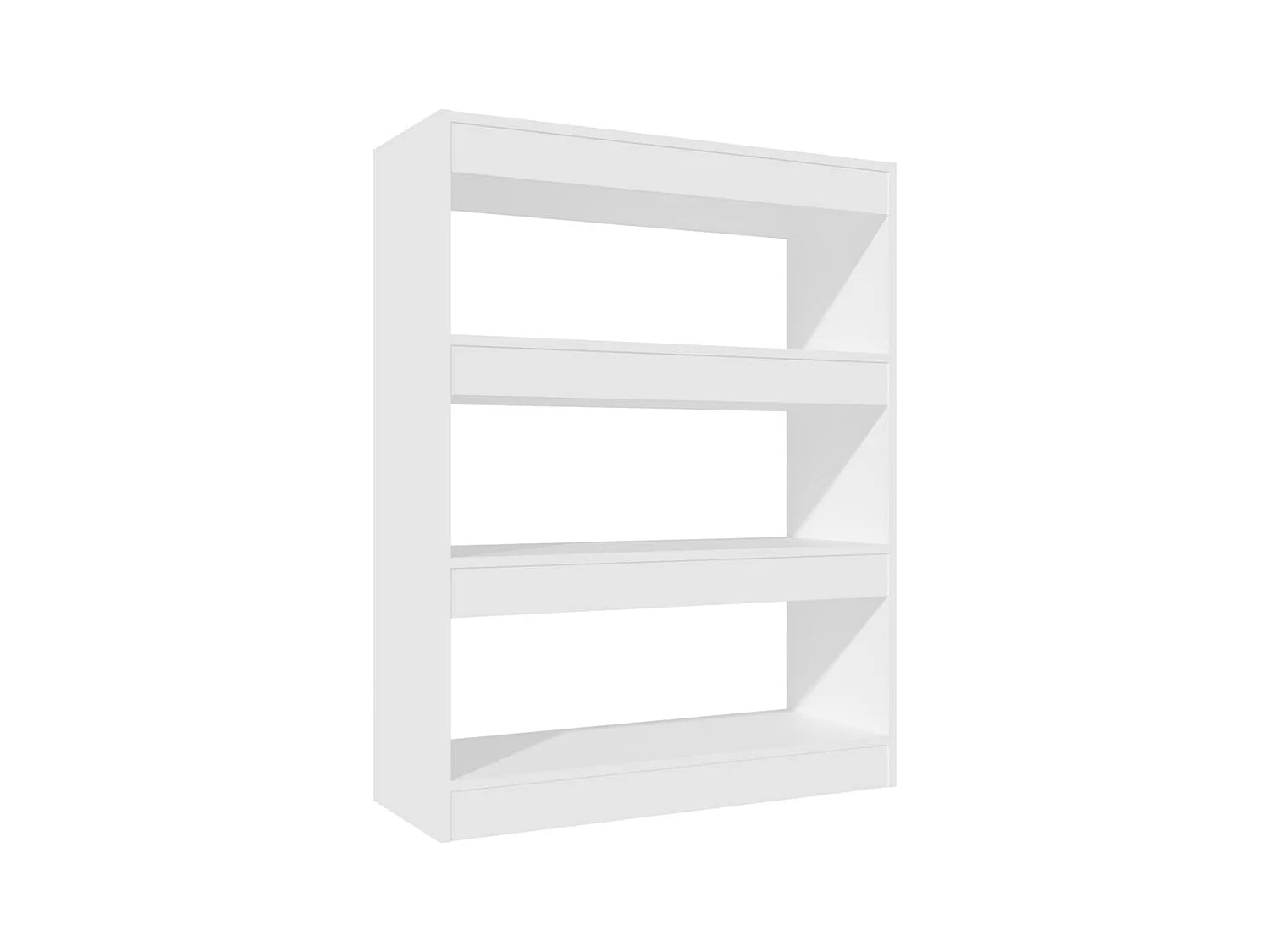 Witte boekenkast/scheidingswand 80x30x103 cm bewerkt hout