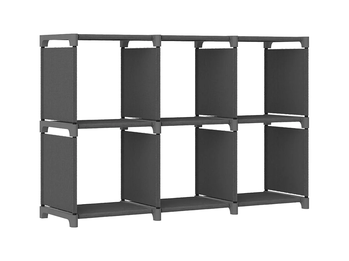 Étagère d'affichage 6 cubes Gris 103x30x72,5 cm Tissu