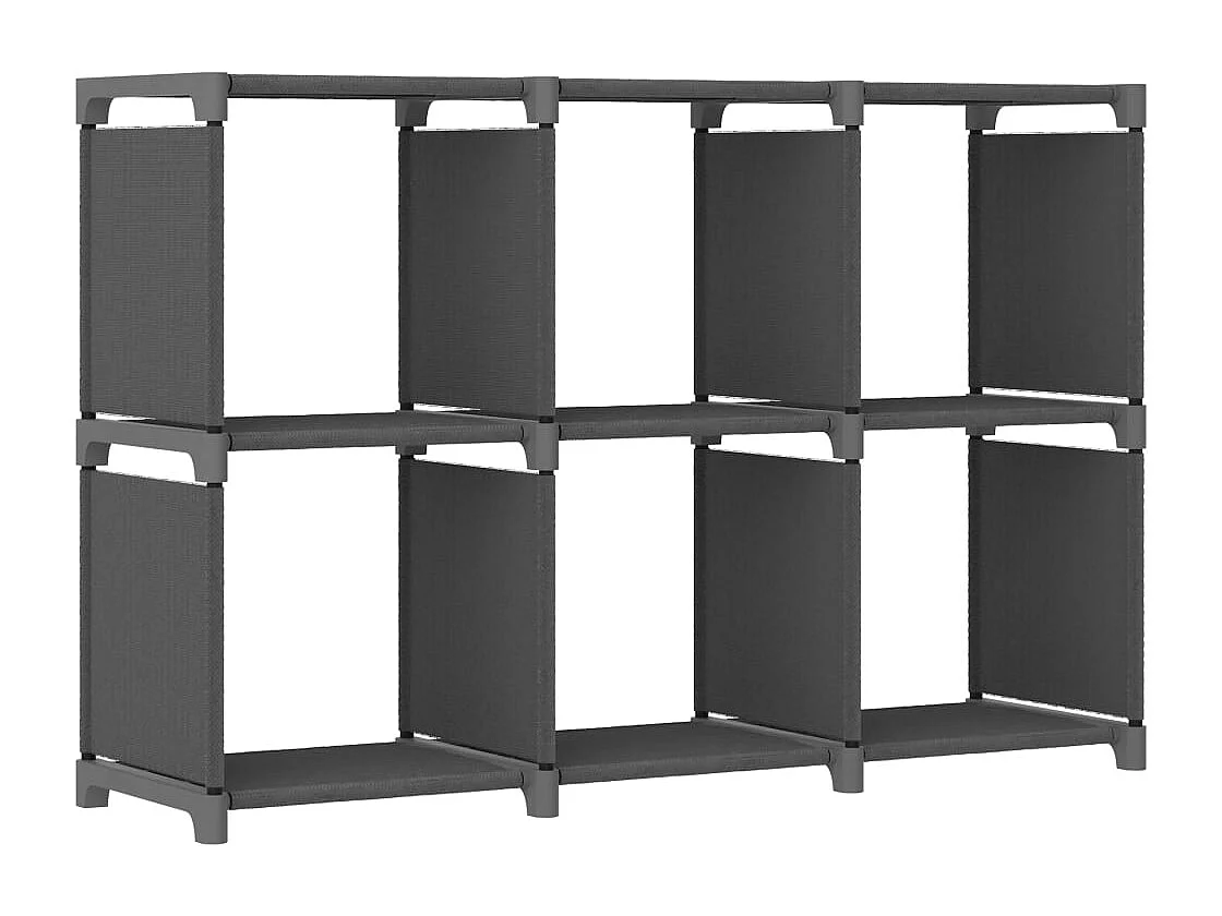 Étagère d'affichage 6 cubes Gris 103x30x72,5 cm Tissu
