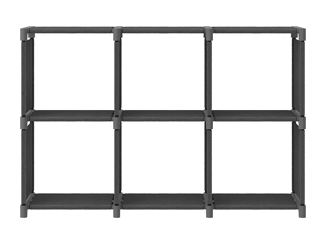 Étagère d'affichage 6 cubes Gris 103x30x72,5 cm Tissu