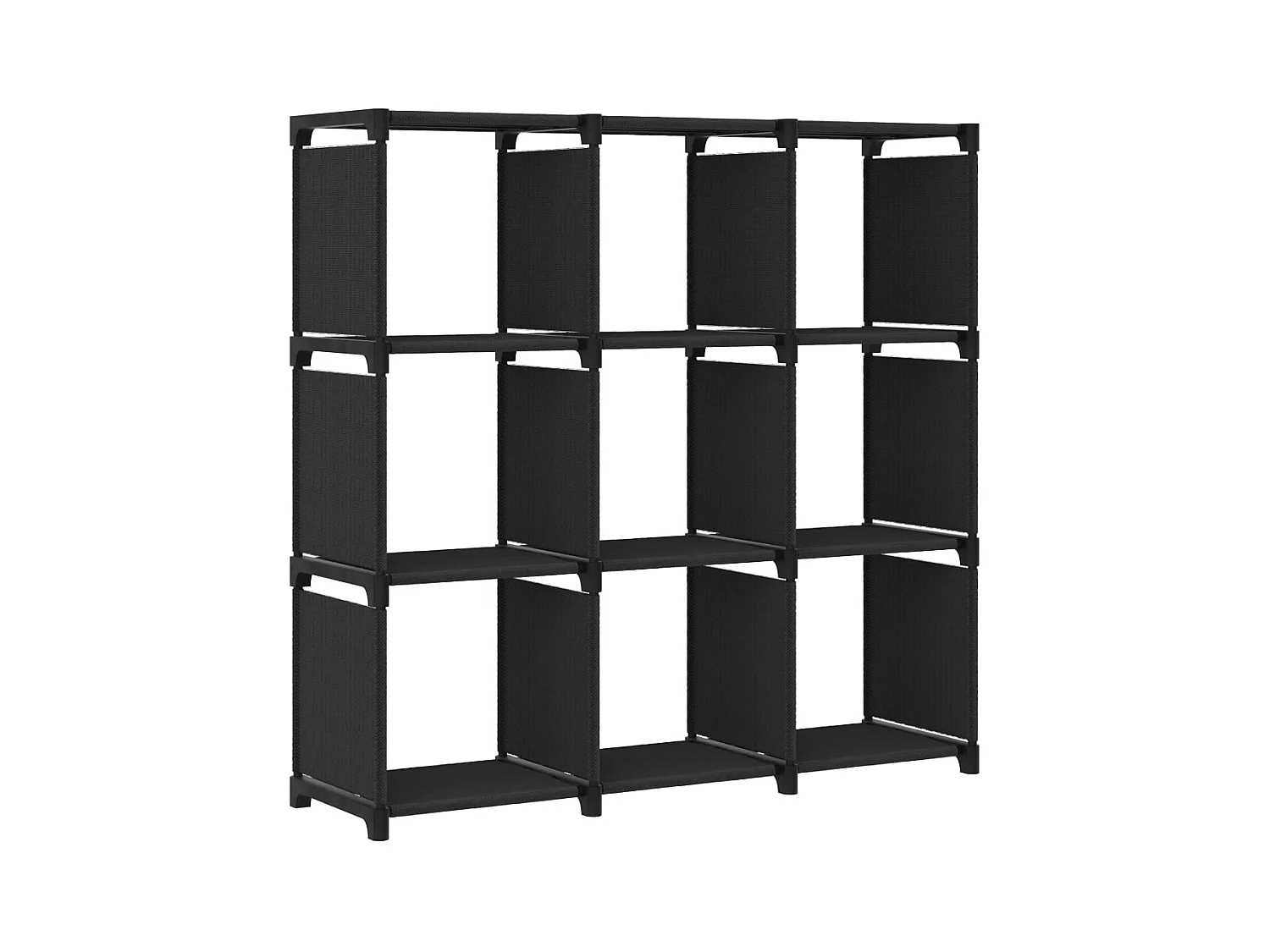 Étagère d'affichage 9 cubes Noir 103x30x107,5 cm Tissu