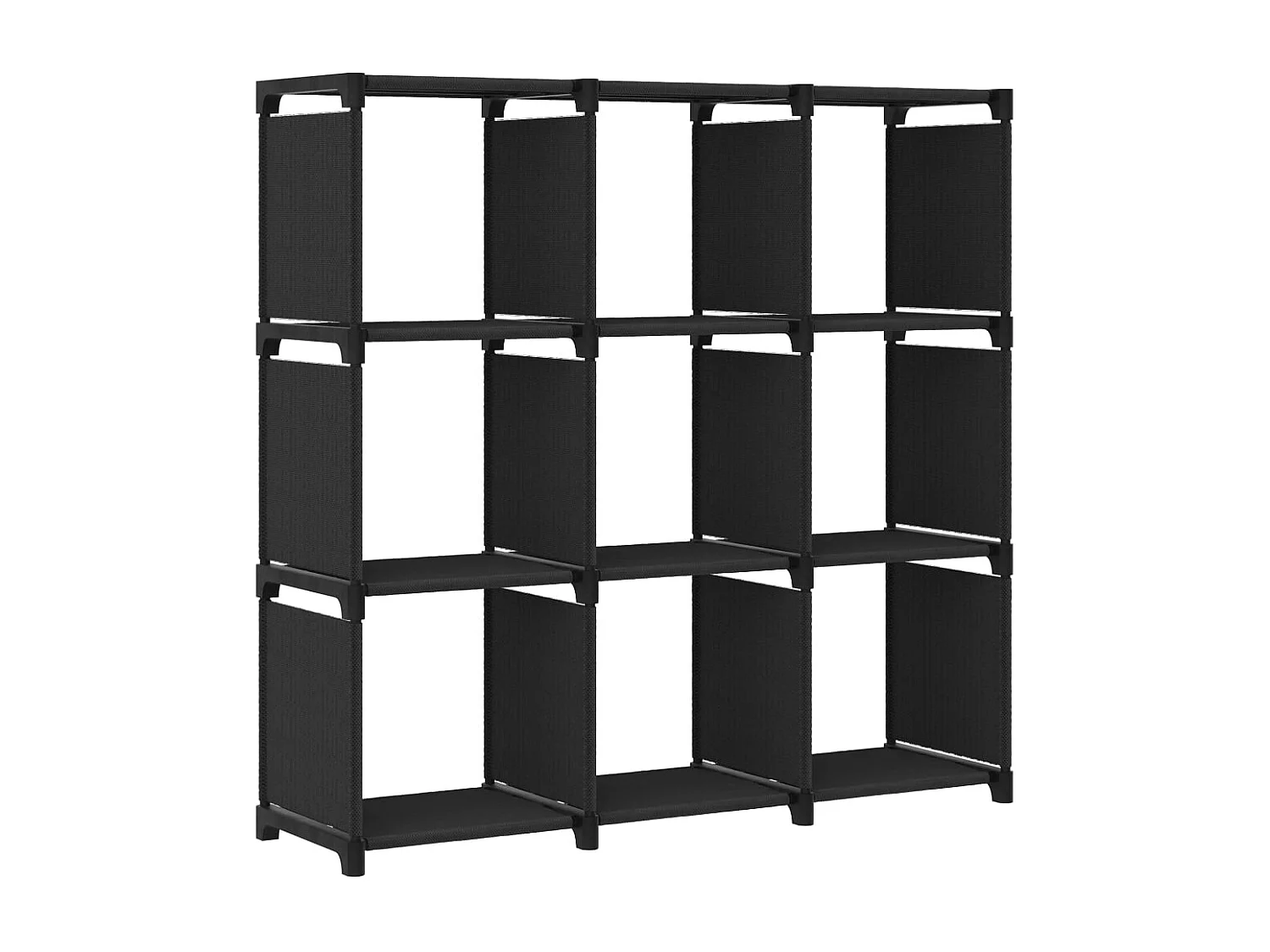 Étagère d'affichage 9 cubes Noir 103x30x107,5 cm Tissu