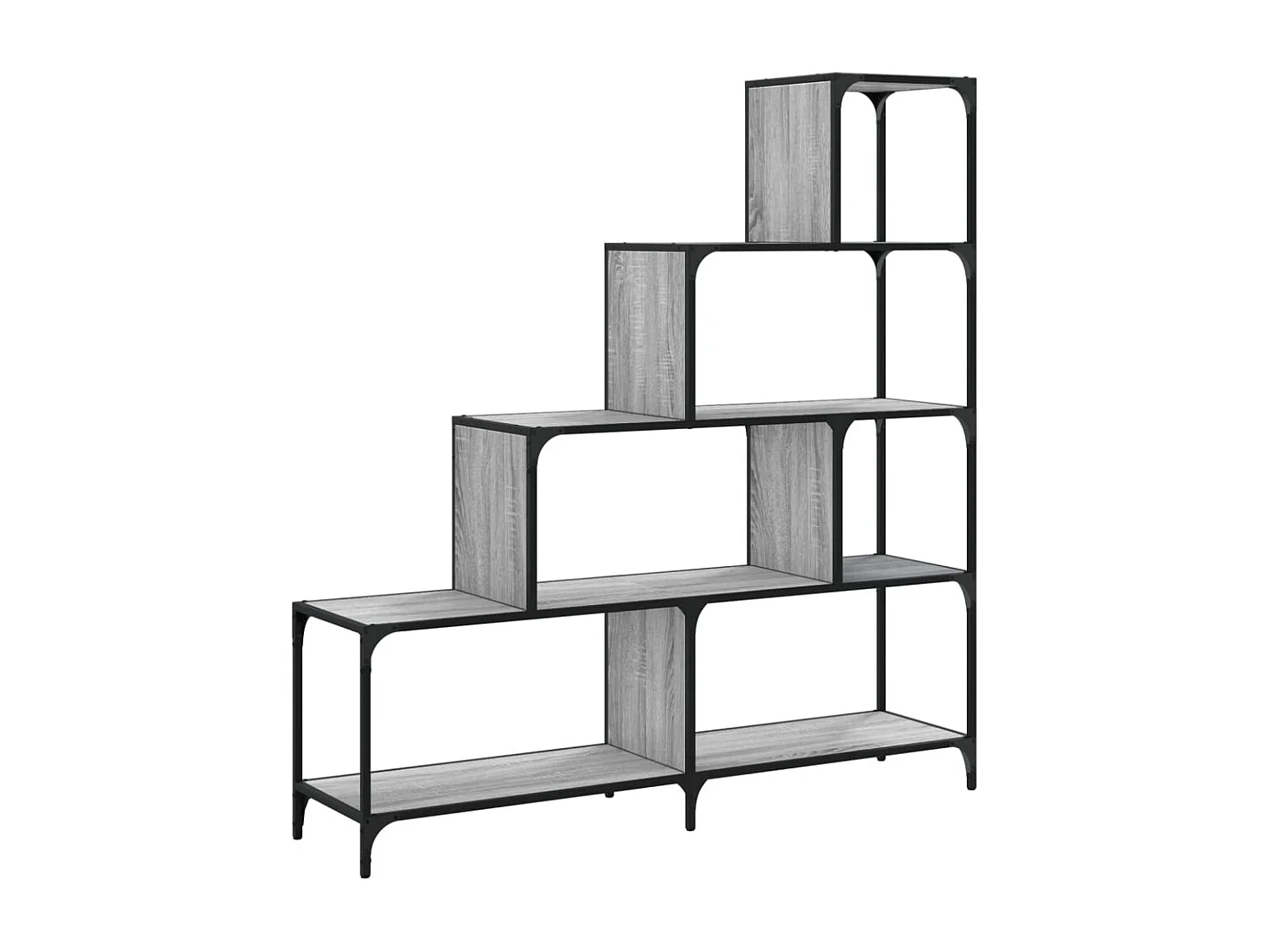 Bibliothèque à 4 niveaux sonoma gris bois d'ingénierie