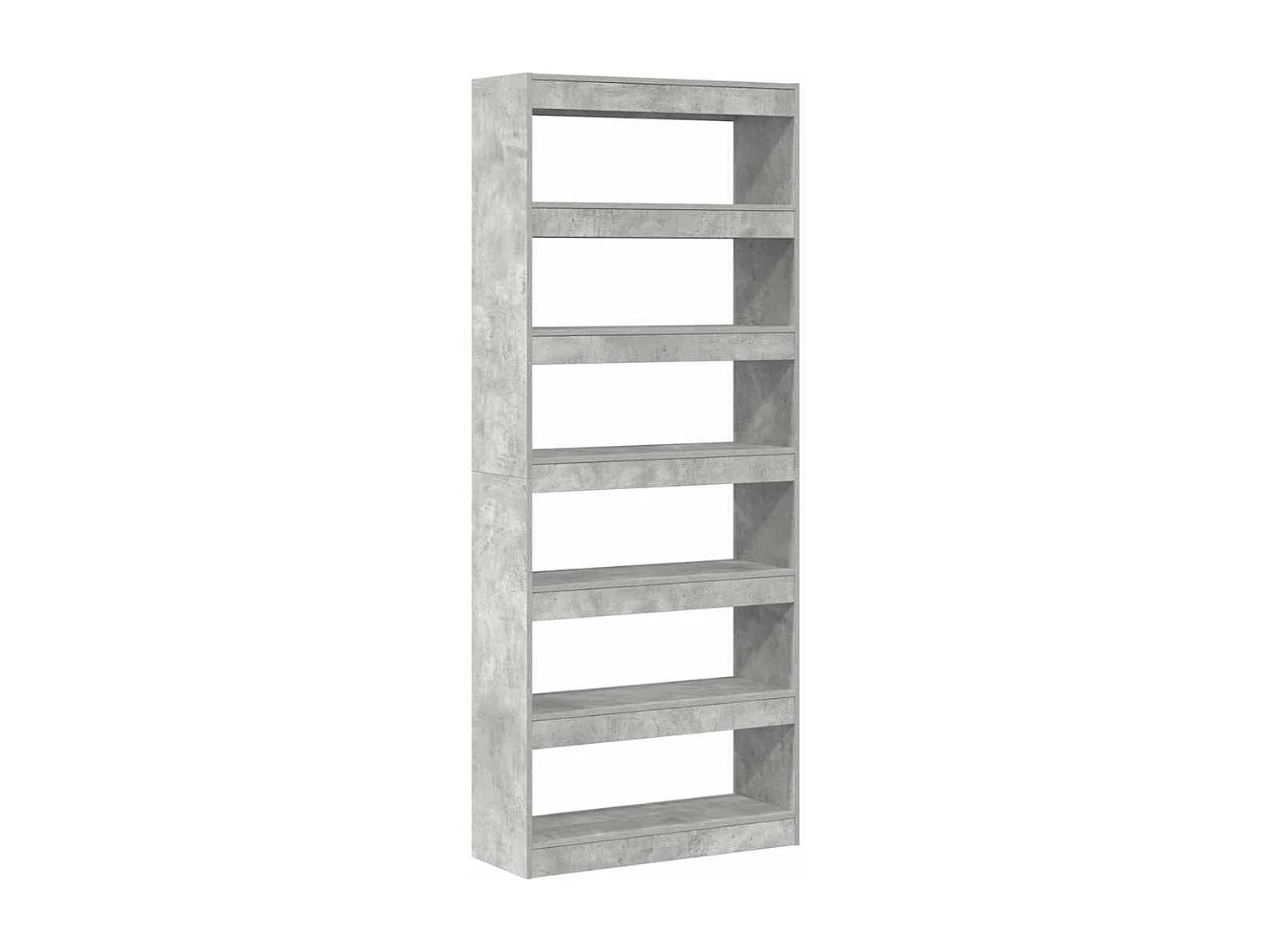 Betongraues Bücherregal 80 x 30 x 198 cm, Holzwerkstoff